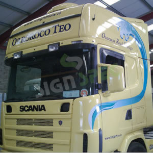 Vehicle Signage on Cab of Lorry